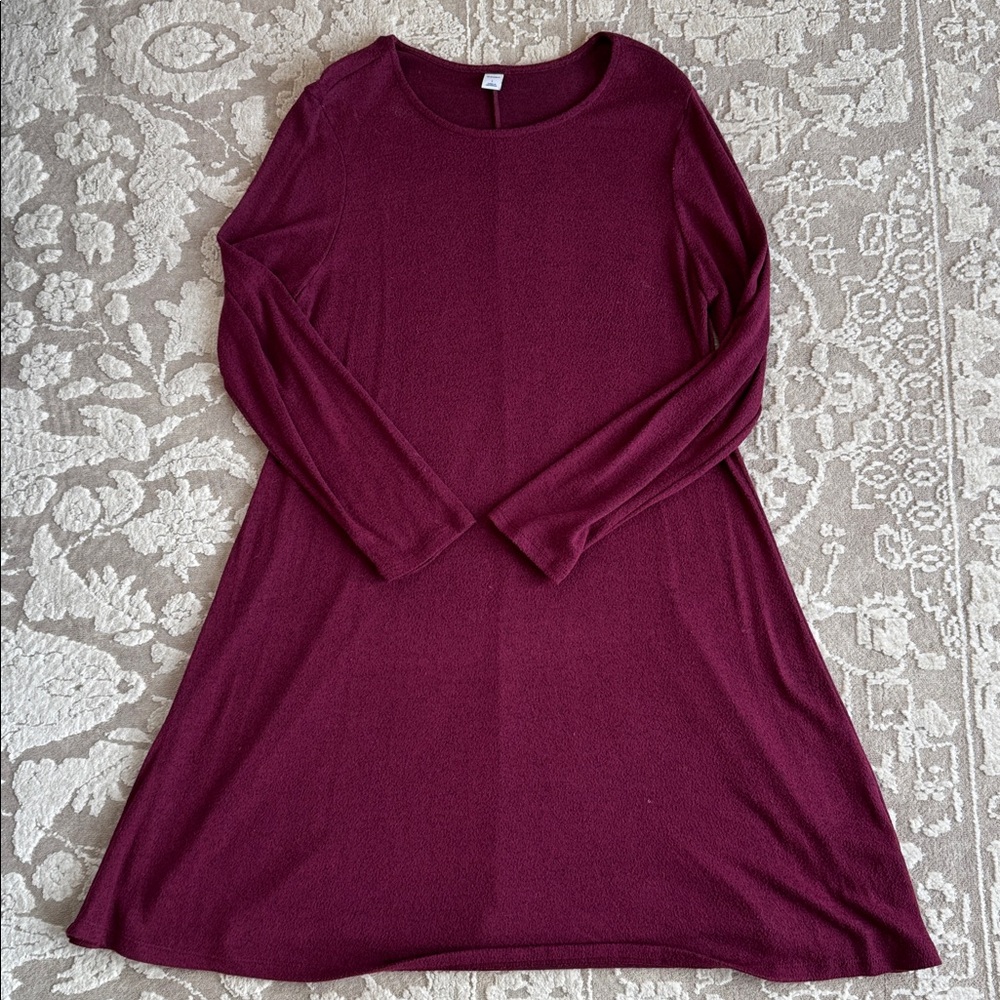 Old Navy Maroon Long Sleeve Dress - Women’s Size L